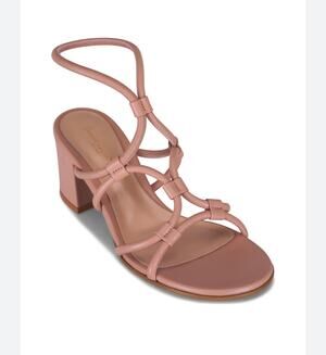 Gianvito Rossi Cage 60 Leather Sandals in Peach 36.5